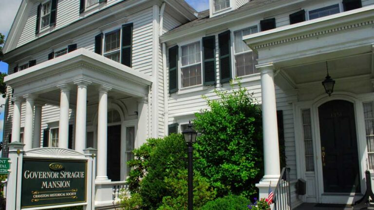 Historic Governor Sprague Mansion in Cranston, RI, showcasing classic architecture and rich heritage.