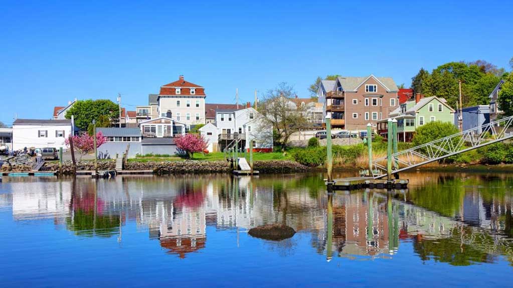 Scenic view of Pawtuxet Village in Cranston, RI, showcasing its historic charm and waterfront setting.