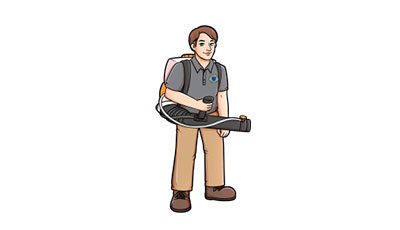 The Pro Mosquito Solutions mascot promoting barrier spray service to control mosquitoes and ticks, creating safe outdoor spaces in Rhode Island and Southeastern Massachusetts.