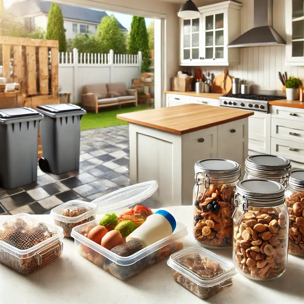 Clean kitchen and well-maintained yard, showcasing effective rodent prevention practices supported by Pro Mosquito Solutions in Rhode Island.