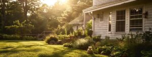 Well-maintained suburban family home in Rhode Island, showcasing a pest-free environment after Pro Mosquito Solutions mice control services.