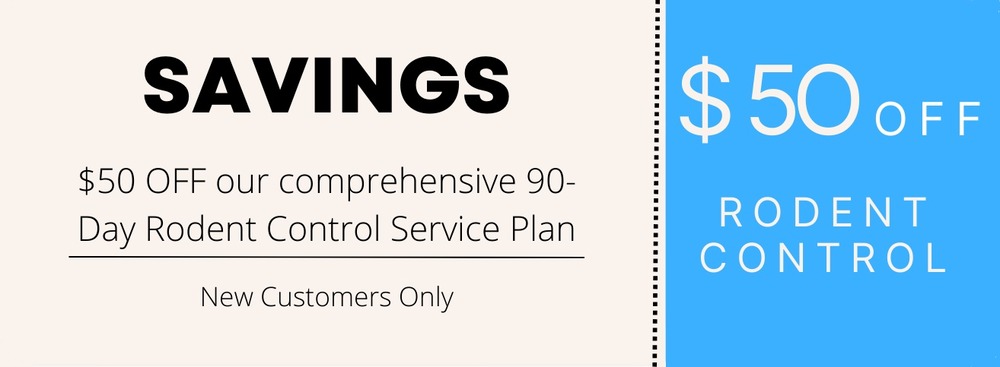 Pro Mosquito Solutions coupon offering $50 off a comprehensive 90-Day Rodent Control Service Plan, helping Rhode Island and Southeastern Massachusetts clients save on effective rodent prevention.
