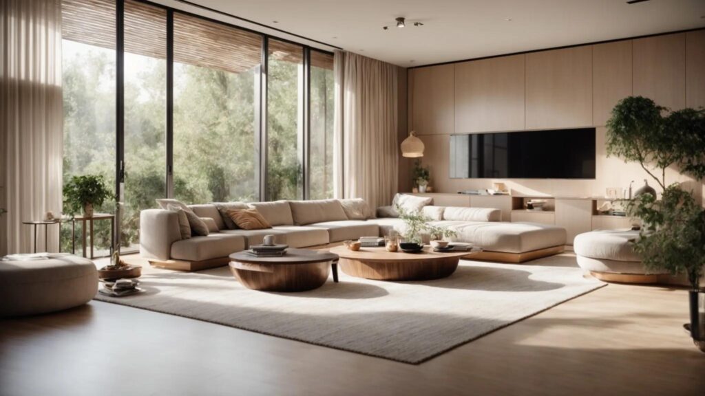 a cozy, well-organized home interior showcases sealed gaps and clean surfaces, illuminated by warm, natural light, evoking a sense of security and the commitment to a pest-free environment.