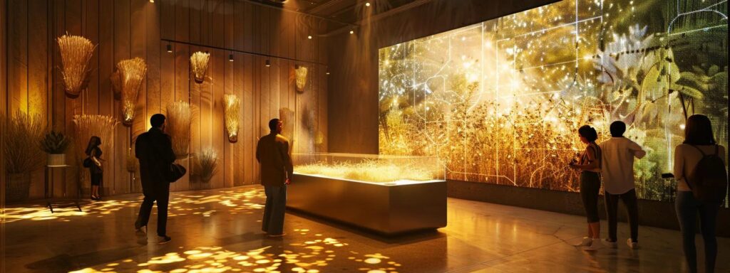 a vibrant, modern office with a sleek presentation board displaying innovative natural mosquito repellent strategies, positioned against a backdrop of professional team members engaged in a collaborative discussion.